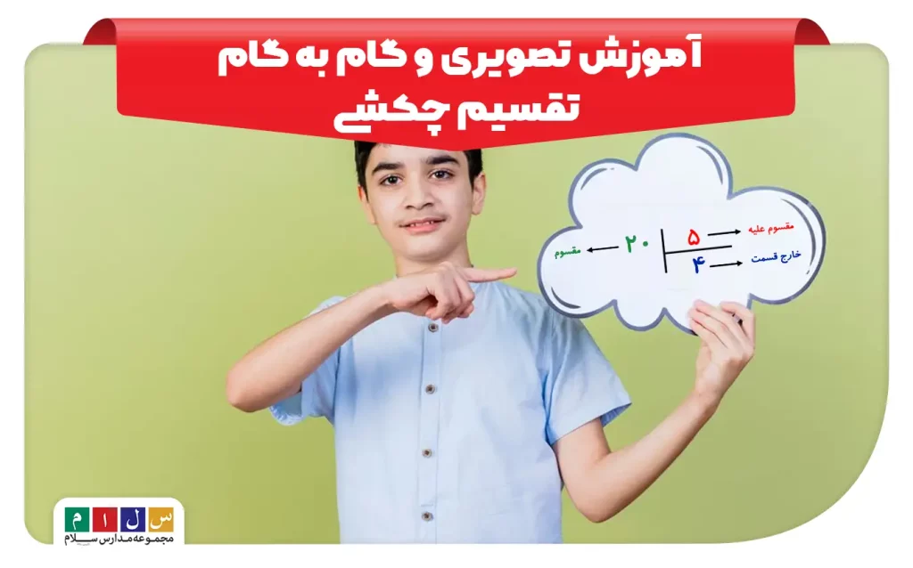 آموزش تصویری و گام به گام تقسیم چکشی توسط دانش‌آموز
