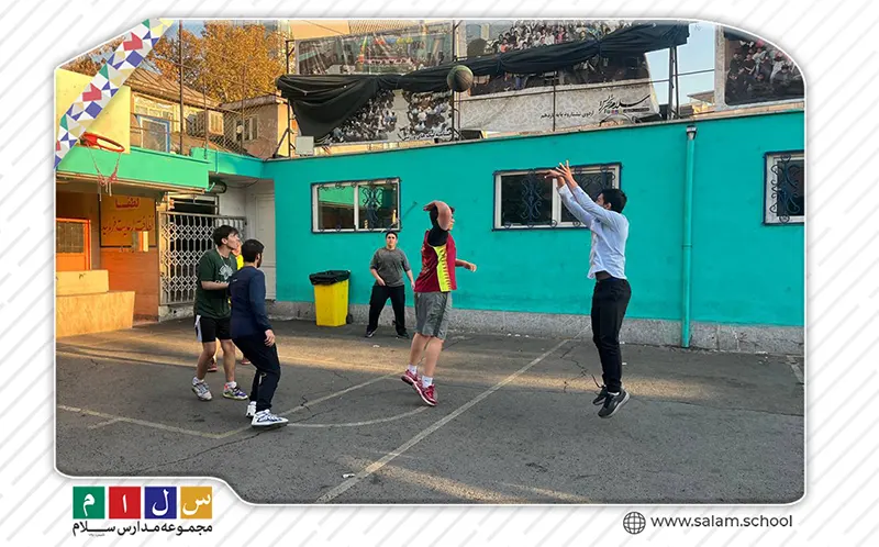تمرینات حرفه‌ای تیم بسکتبال دبیرستان سلام تجریش
