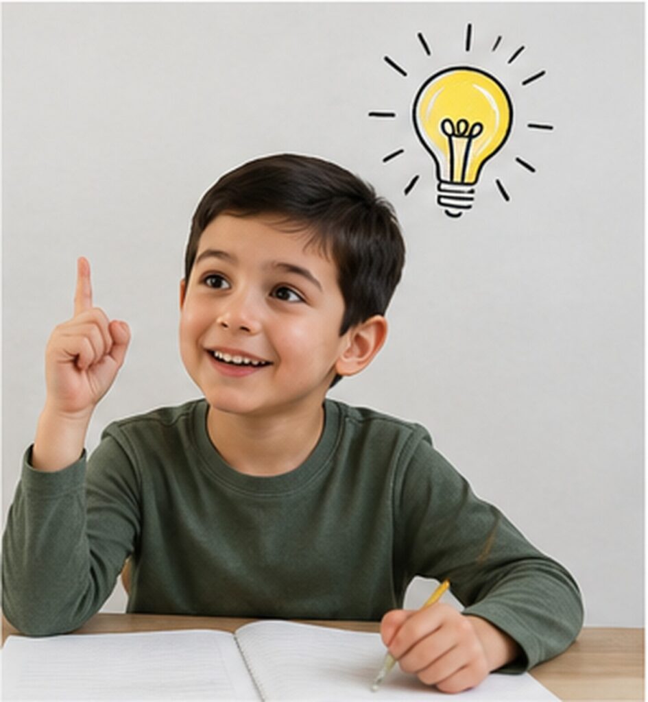 فکر کردن کودک برای پیدا کردن راه حل پس از اشتباه